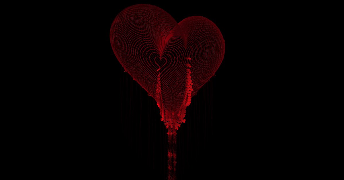 Glowing Heart Bleeding Crimson